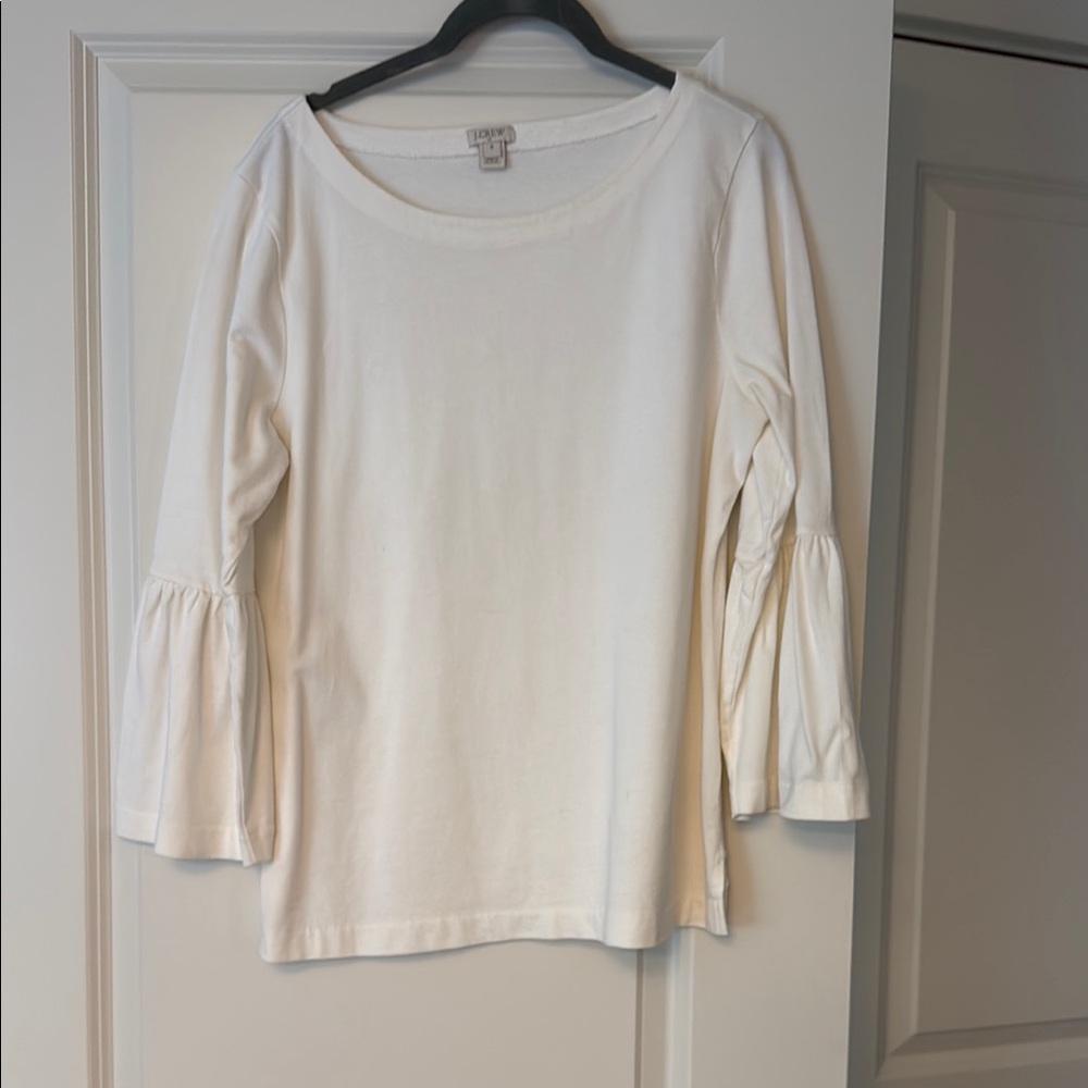 J. Crew Cream Boxy 3/4 Sleeve Blouse